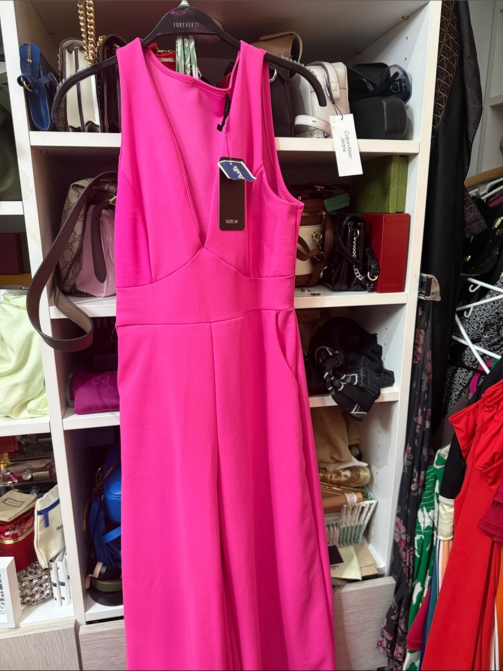 21 Saints Vibrant Fuchsia Sleeveless Maxi Dress